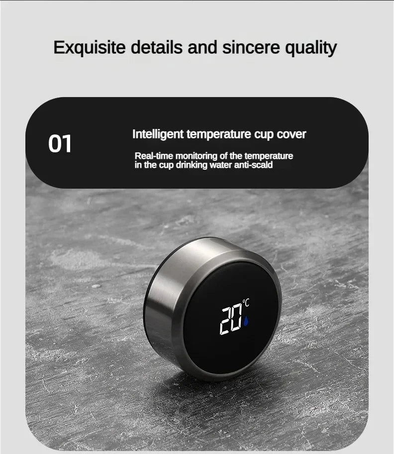 Stainless Steel Vacuum Flask with LED Temperature Display | 500ML-1L