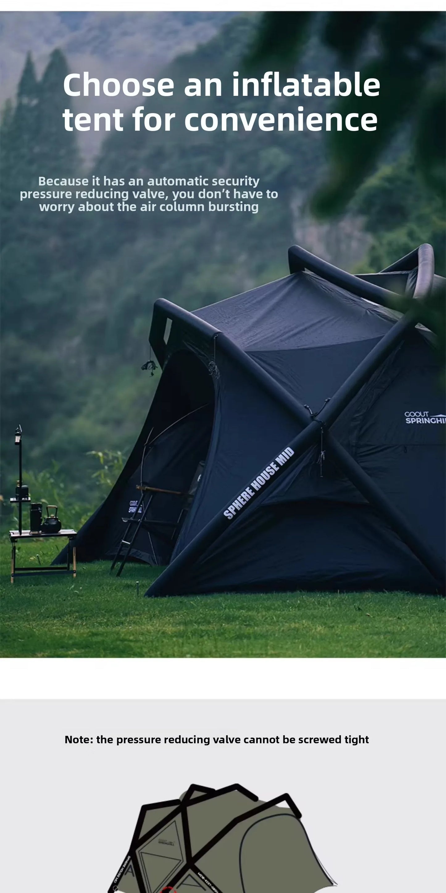 Portable Inflatable Ball Tent for Outdoor Camping | Heavy Rain Shelter