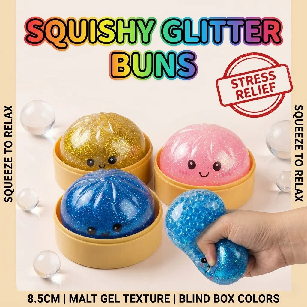 Giant Dumpling Squishy Toy: Soft Dough Texture Squeeze Ball, Bamboo Steamer Ornament, Adult Office Tactile ASMR Fidget Kit