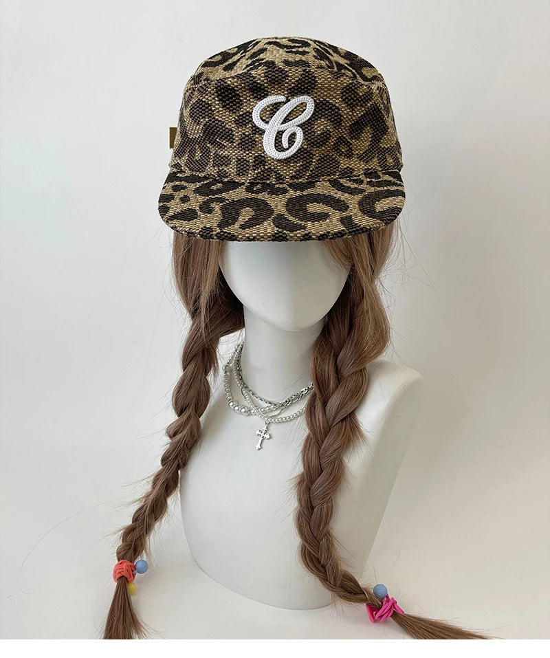 Retro Embroidered Duckbill Caps | Casual Leopard Print Baseball Hat