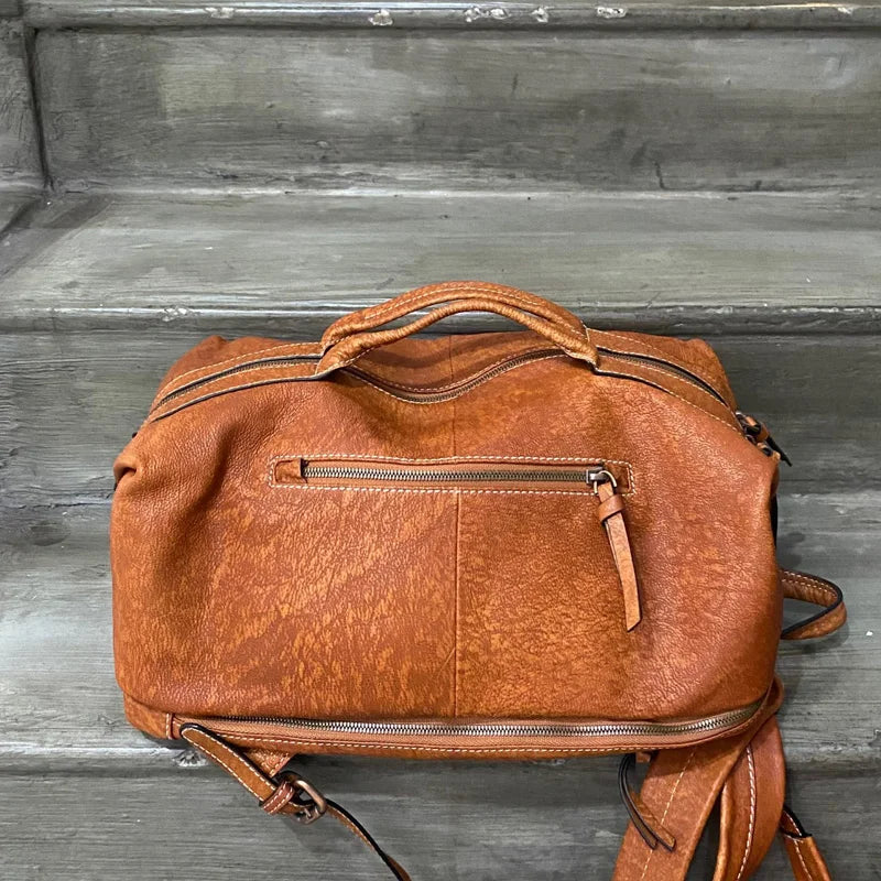 Retro Multi-Functional Vintage Backpack | Large Capacity Leather Bag