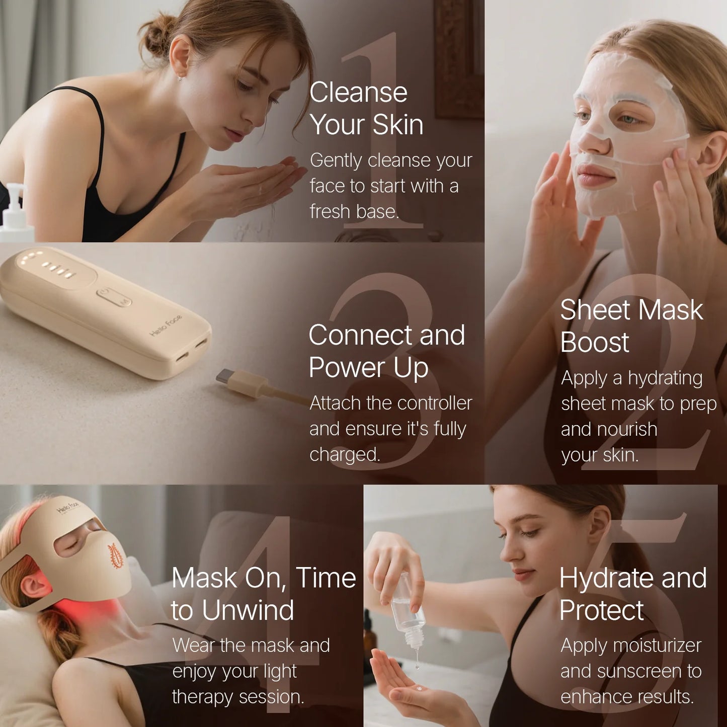 Portable 4D LED Light Therapy Mask for Skin Rejuvenation