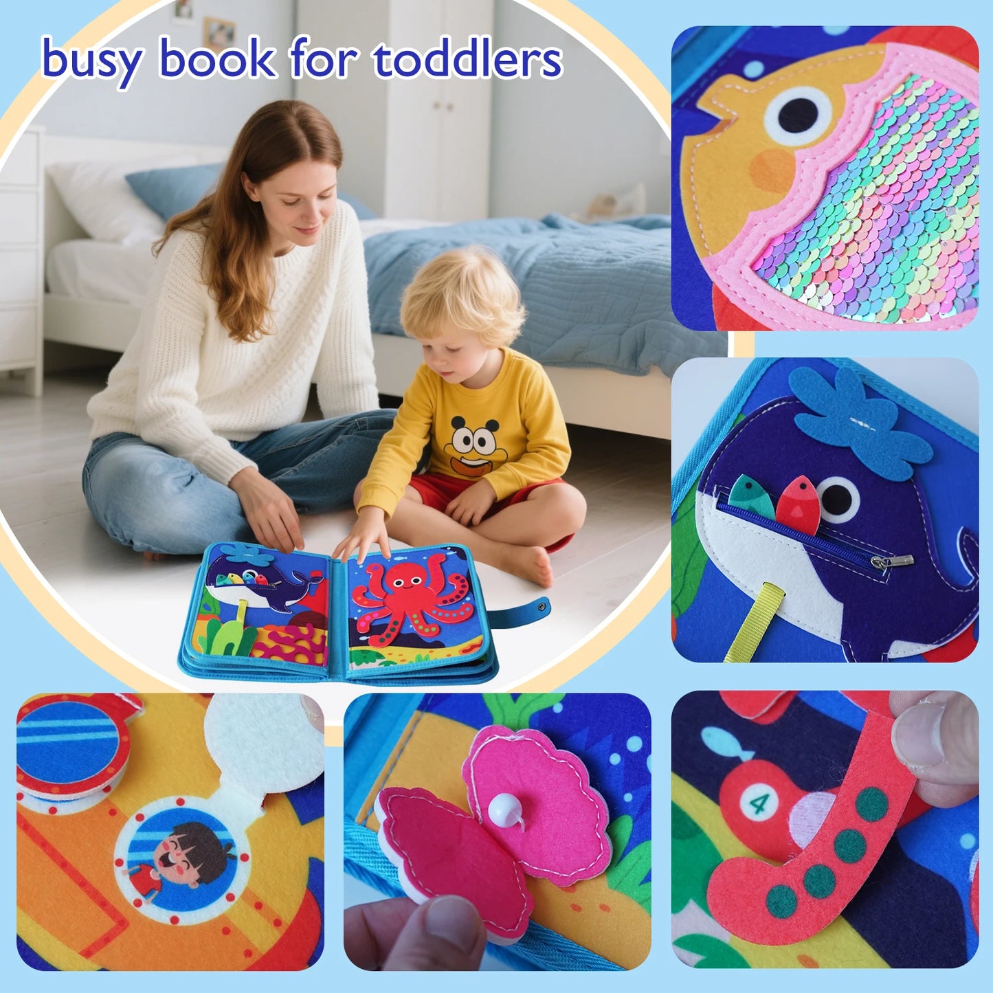 Interactive Montessori Busy Board | Engaging Travel Toy for Toddlers