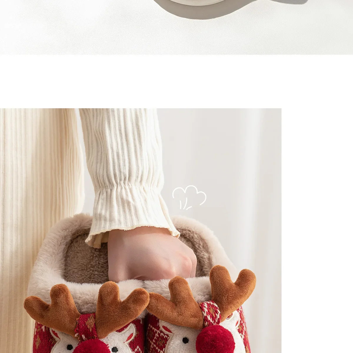 Cozy Winter Cartoon Deer Plush Slippers | Warm Indoor House Shoes
