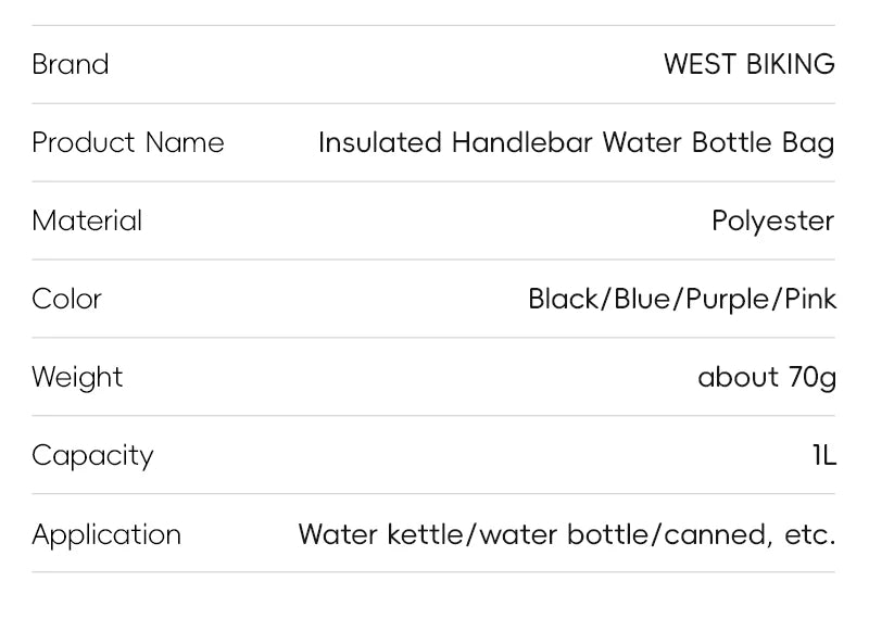 Bicycle Handlebar Bag | Water Bottle Carrier & Insulation Bag
