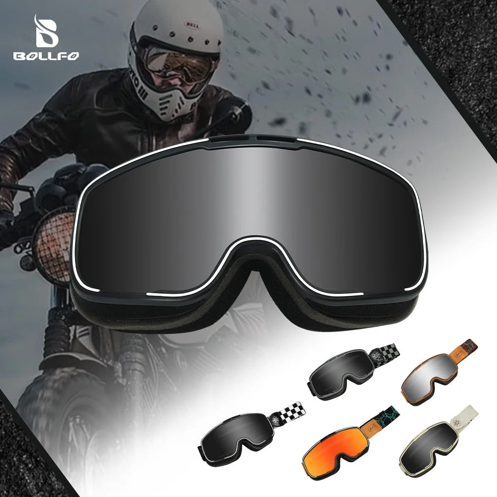 BOLLFO Photochromic Motorcycle Goggles Motorbike Eyewear OTG UV Protection Auto-tinting ATV Glasses Windproof Dirt Bike Goggles