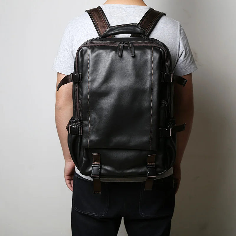 Vintage Cowhide Men's Backpack | Large Capacity Casual Bag