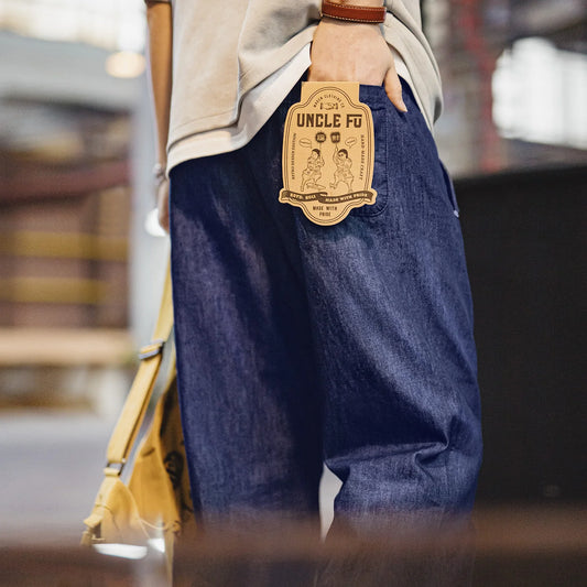 Vaqueros holgados ligeros de mezclilla vintage para hombre | Pantalones casuales de pierna ancha
