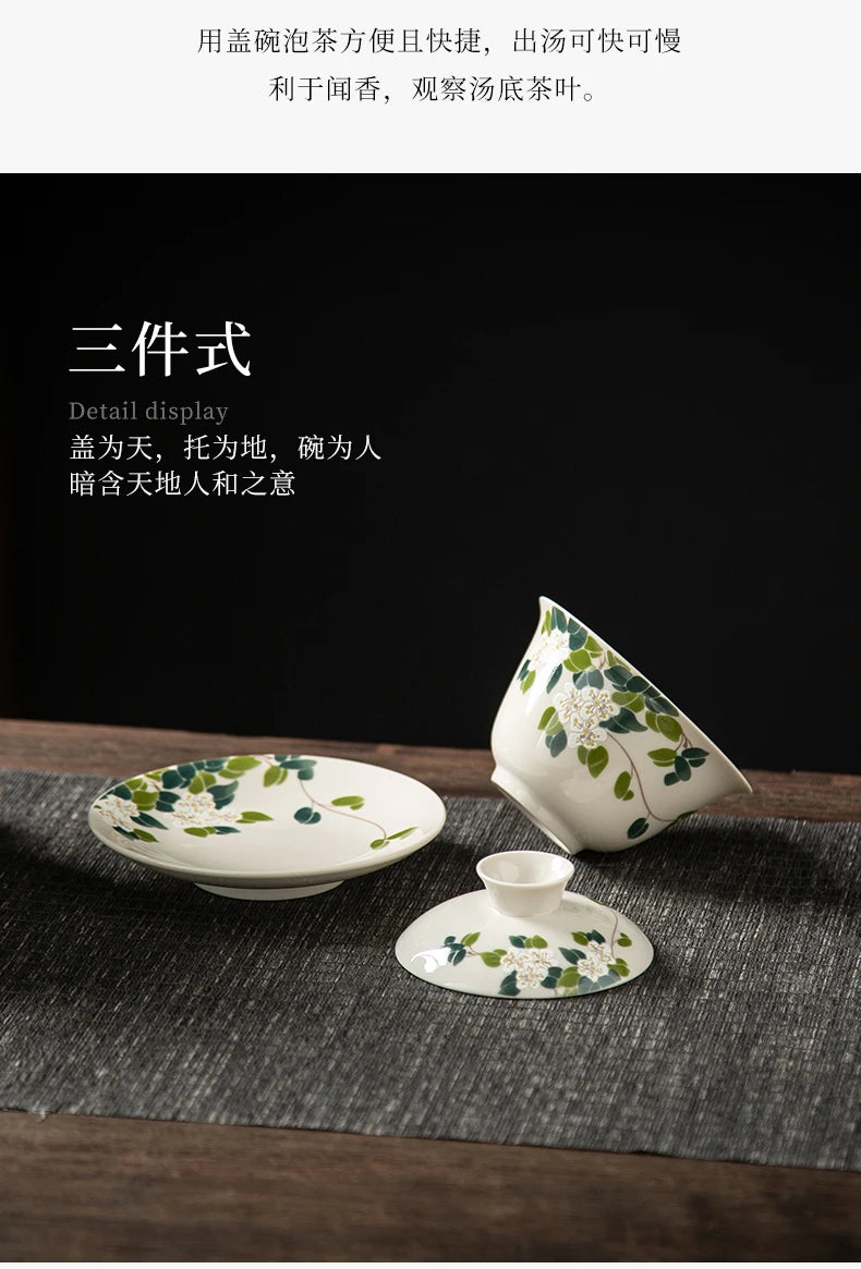 Elegante Gaiwan de Cerámica Gris | Juego de Té Kung Fu Perfecto