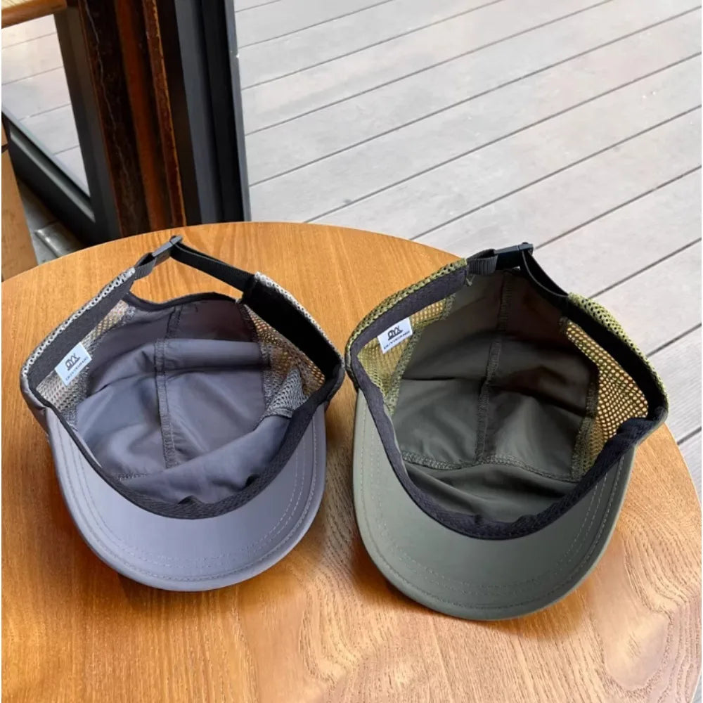 Unisex Vintage Short Brim Nylon Mesh Baseball Cap for Outdoor Activities