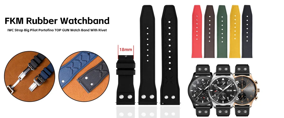 20mm Versatile Rubber Watch Strap | Custom Fit & Multi-Colors