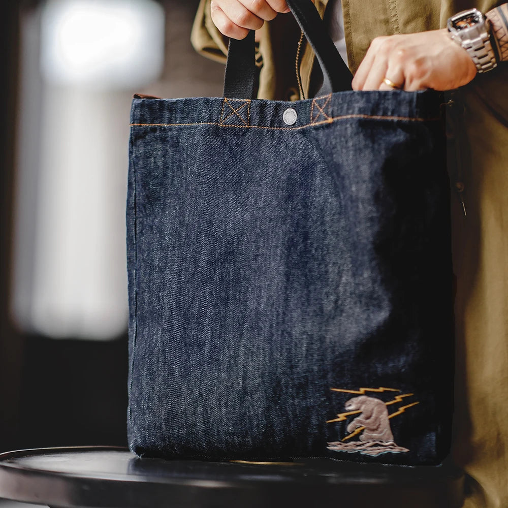Men's Retro Denim Shoulder Crossbody Bag for Everyday Use