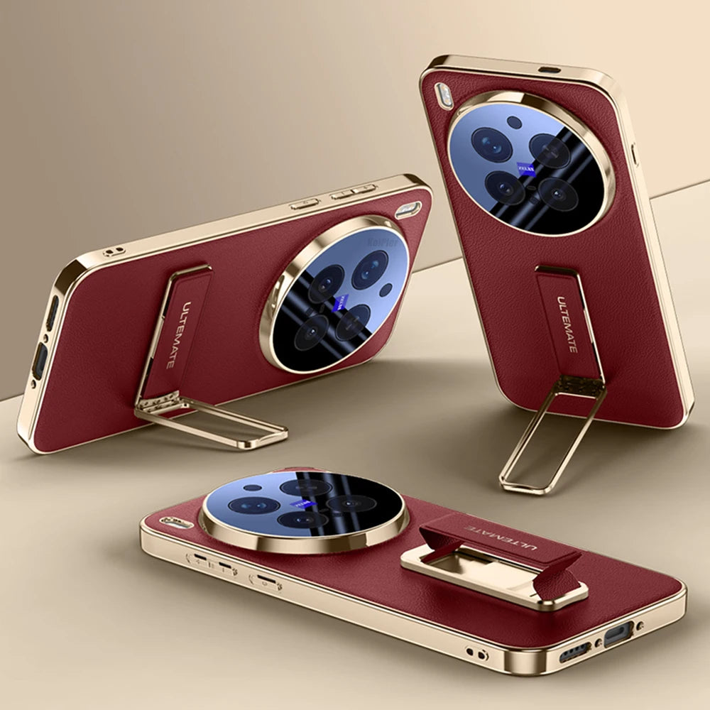 Luxury Leather Back Case with Wristband Holder | Stylish Protection