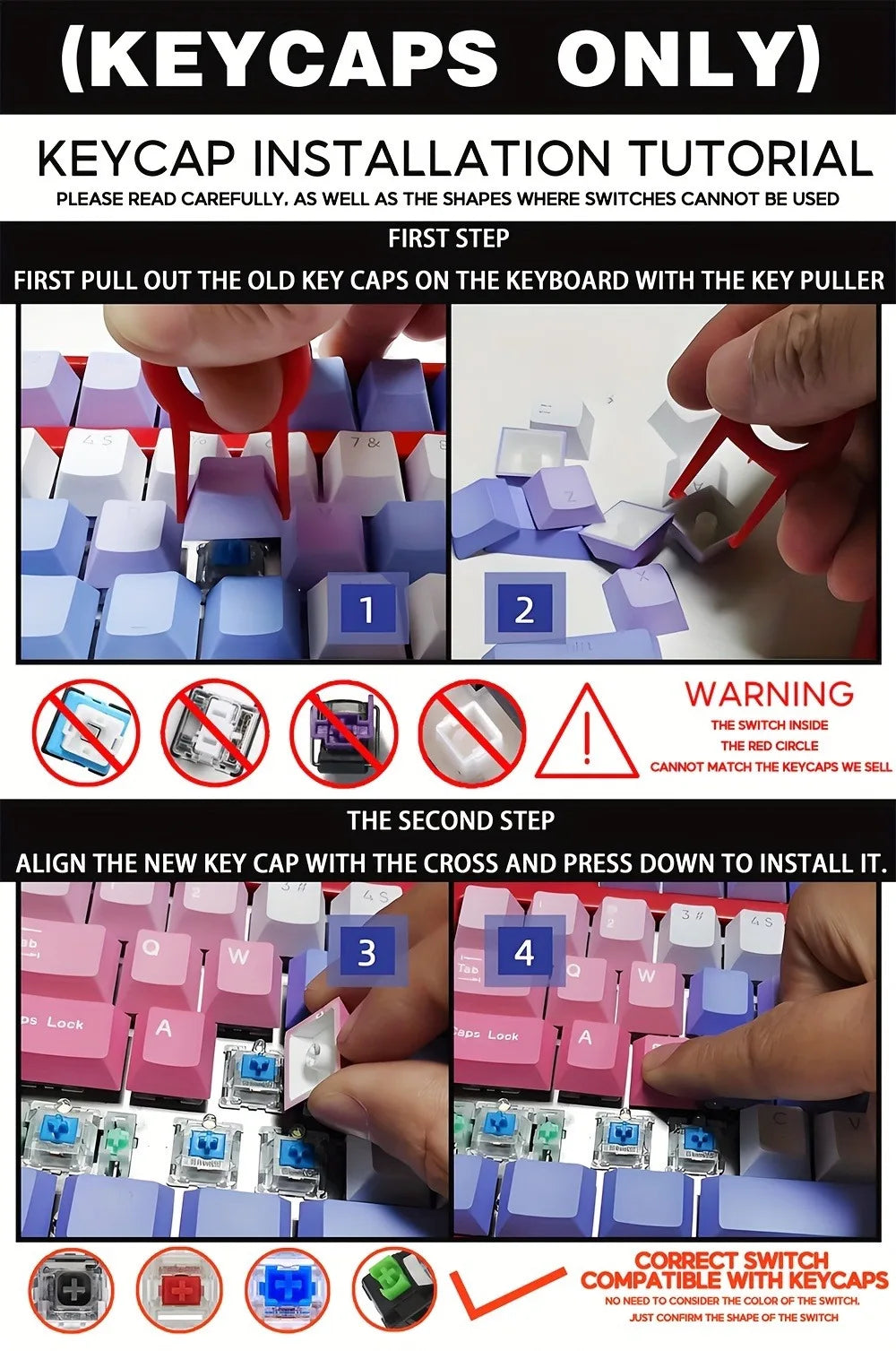 141-Key PBT Keycap Set | Strawberry Bear Theme for MX Switches