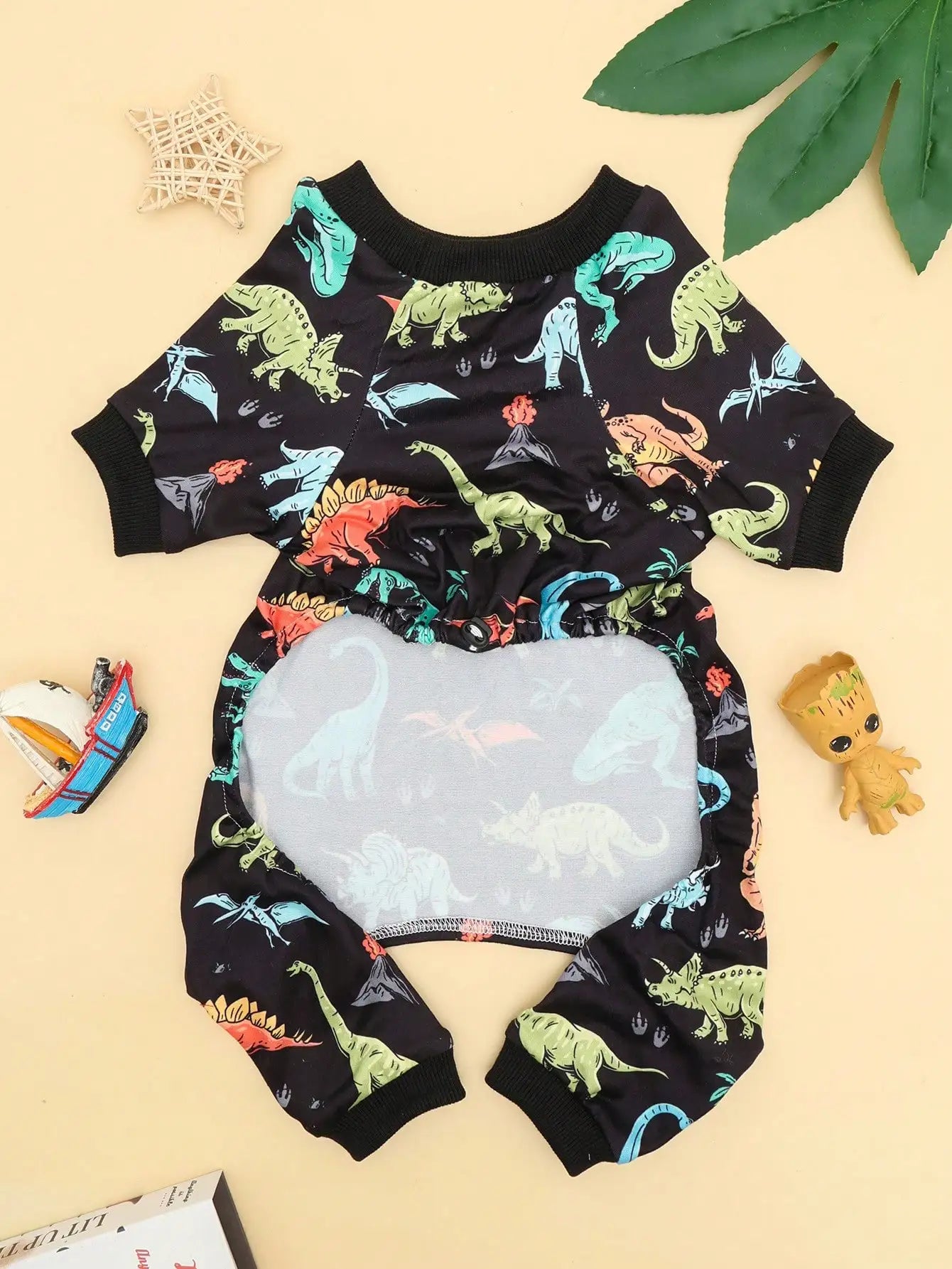 Cute Dinosaur Print Small Dog Pajamas | Stretchy Summer Onesies