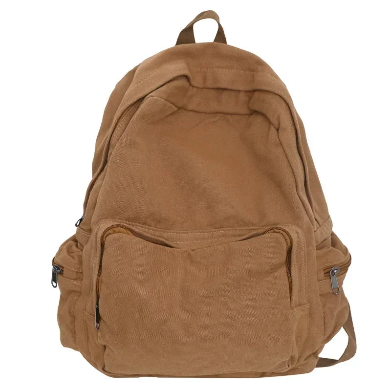 Vintage Washed Canvas Backpack | Stylish School & Travel Bag