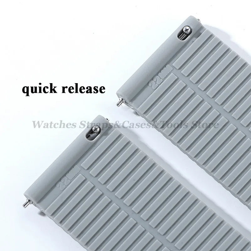 Soft Silicone Watch Bands | Quick Release Rubber Strap for All Watches