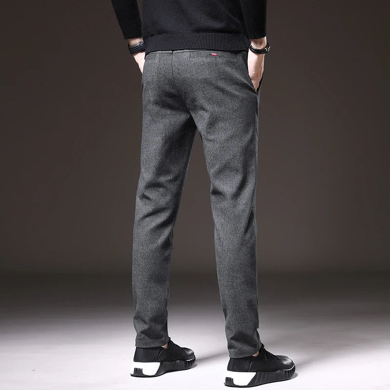 Thick Men's Casual Pants for Autumn Winter | Stylish Comfort
