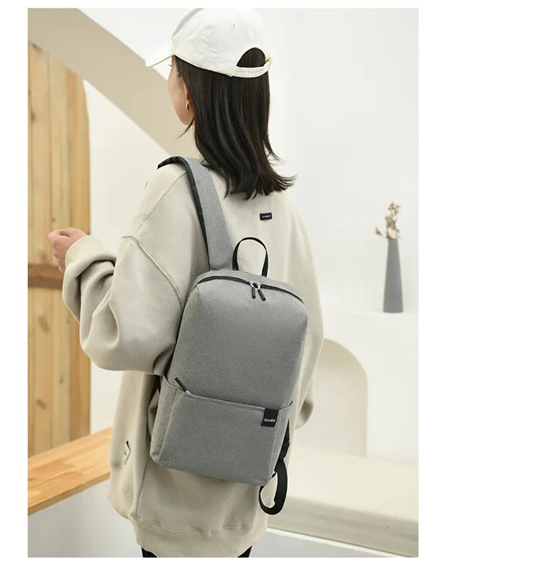 Solid color backpack colorful outdoor student bag small backpack travel bag training class school bag