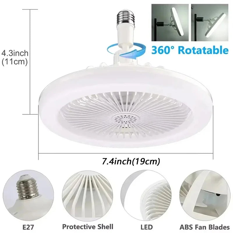 2 In 1 Adjustable Ceiling Fan Lamp | Modern Dimmable Light