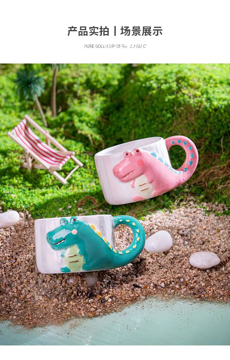 Cute Dinosaur Mug | Colorful Ceramic Coffee Cup for Home & Gifts