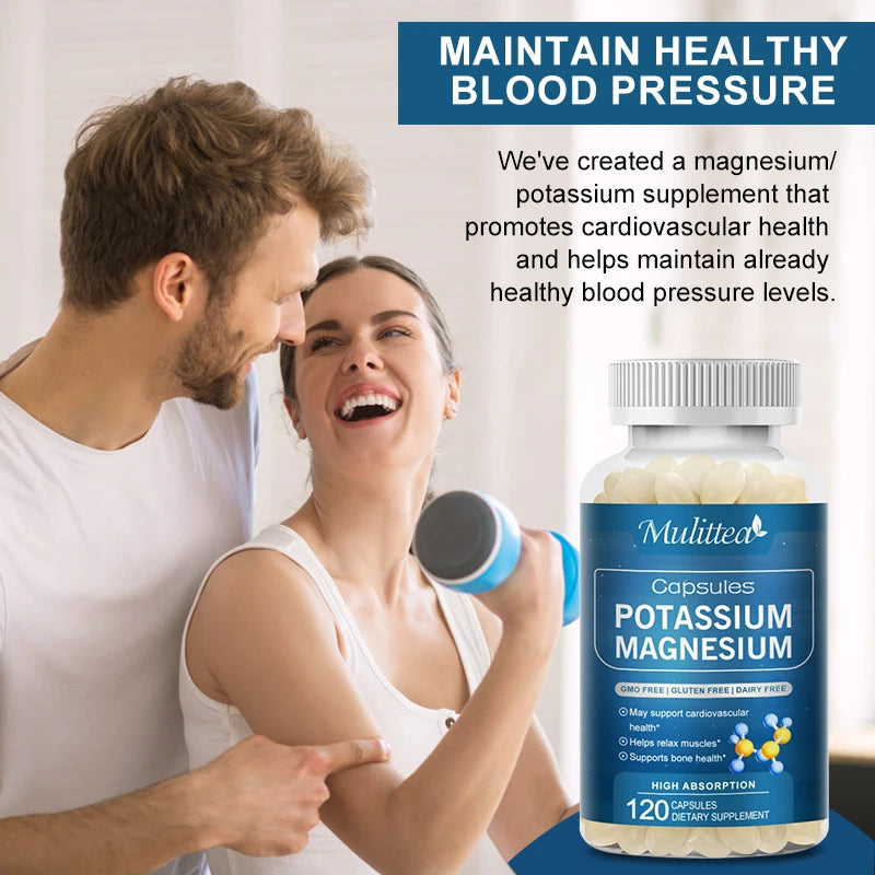 Potassium Magnesium Capsules for Muscle Cramps & Sleep Quality