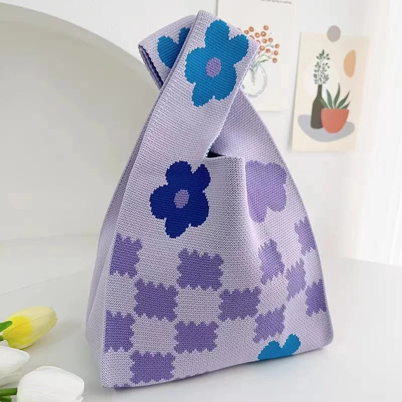 Handmade Mini Knitted Tote Bags | Portable Spring Summer Handbags
