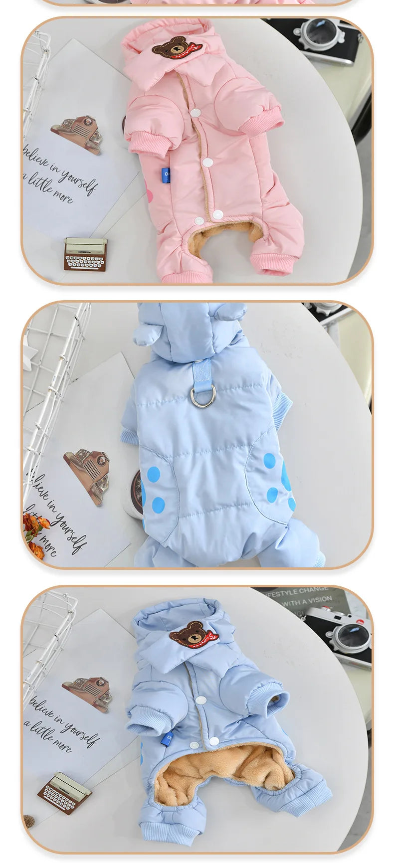 Cute Bear Scarf Costumes for Small Dogs | Stylish Puppy Parkas