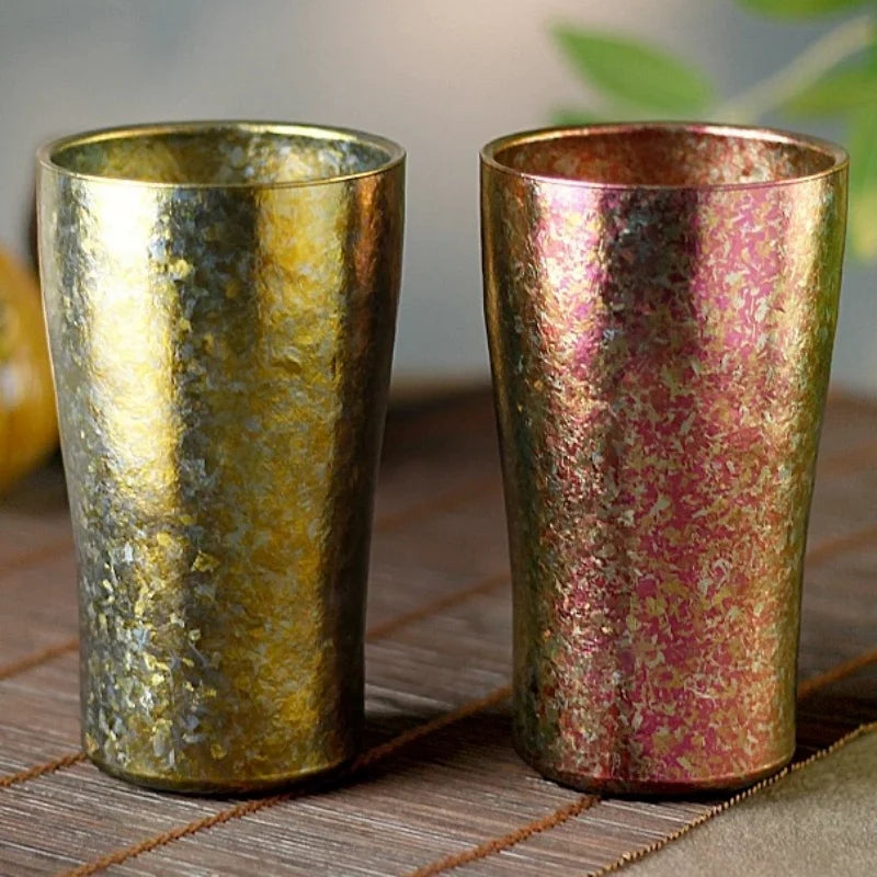 Vintage Pure Titanium Coffee Mug | Double-Layer Insulated Design