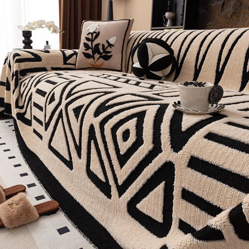 Bohemian Style Sofa Protector | Vintage Fleece Blanket for Pets