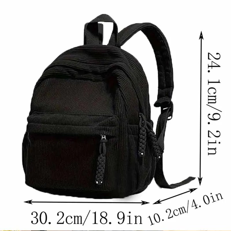Trendy Women's Multi-color Corduroy Backpack | Stylish Daily Bag