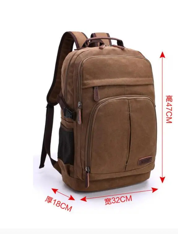 Men's Multifunctional Canvas Backpack | Spacious Travel & Hiking Bag