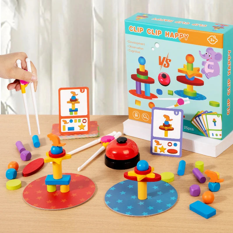 Wooden Clip Bead Game | Montessori Fine Motor Skills Toy
