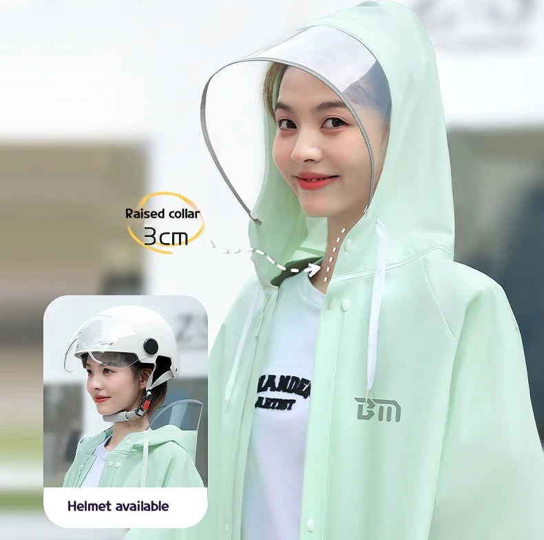 Long Full-Length Anti-Rainstorm Raincoat Poncho for Adults