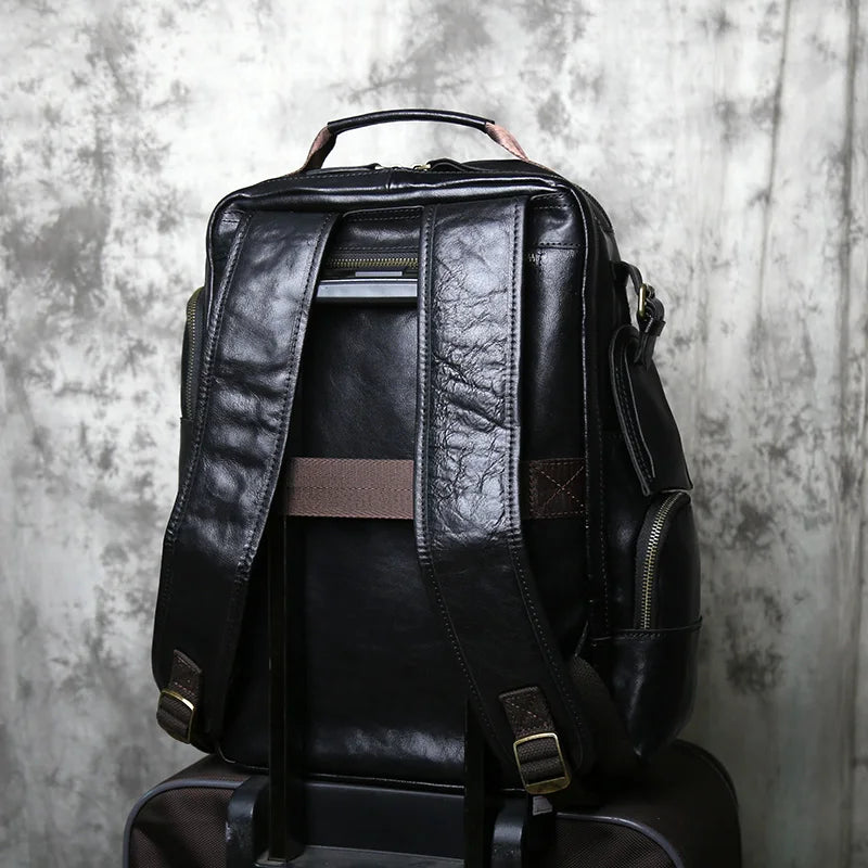 Stylish Retro Genuine Leather Men's Backpack | Travel Companion