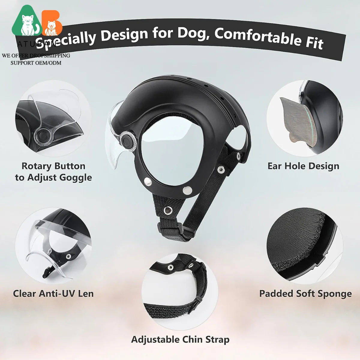 Dog Motorcycle Helmet for Small Breeds | Stylish & Protective