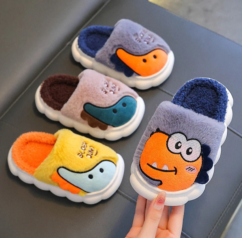 Cute Dinosaur Slippers for Kids | Warm and Cozy Indoor Shoes