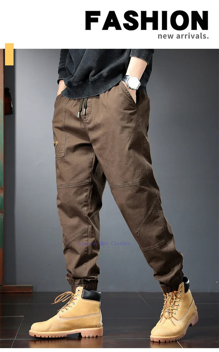Plus Size Cotton Joggers for Men | Comfortable Ankle-Length Pants
