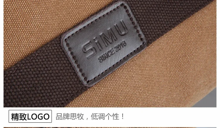 Large Capacity Casual Men's Canvas Travel Handbag | Lightweight Shoulder Bag