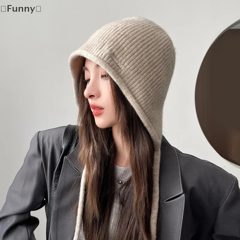 Women's Cute Knitted Earflap Beanie | Cozy Winter Warm Hat