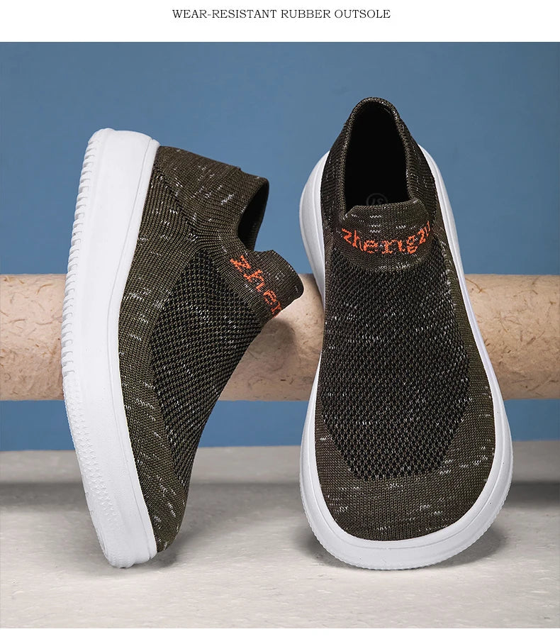 Unisex Wide Foot Sports Shoes | Breathable Slip-On Walking Sneakers