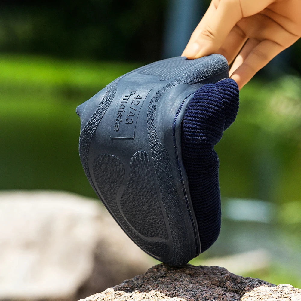 Men's Memory Foam Winter Slippers | Cozy Striped Indoor Shoes