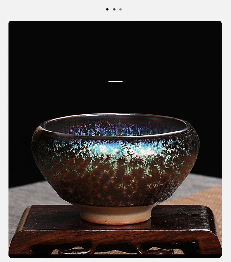 Large Pigmented Traditional Teacups | Elegant Kung Fu Drinkware