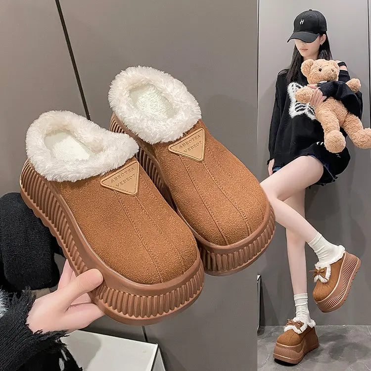 Women's Platform Fur Slippers | Cozy Stylish Winter Mules