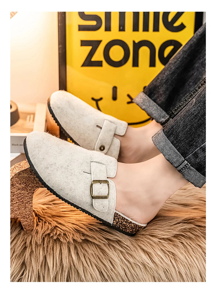 Plush Winter Clogs | Stylish Slip-On Cork Slippers for All