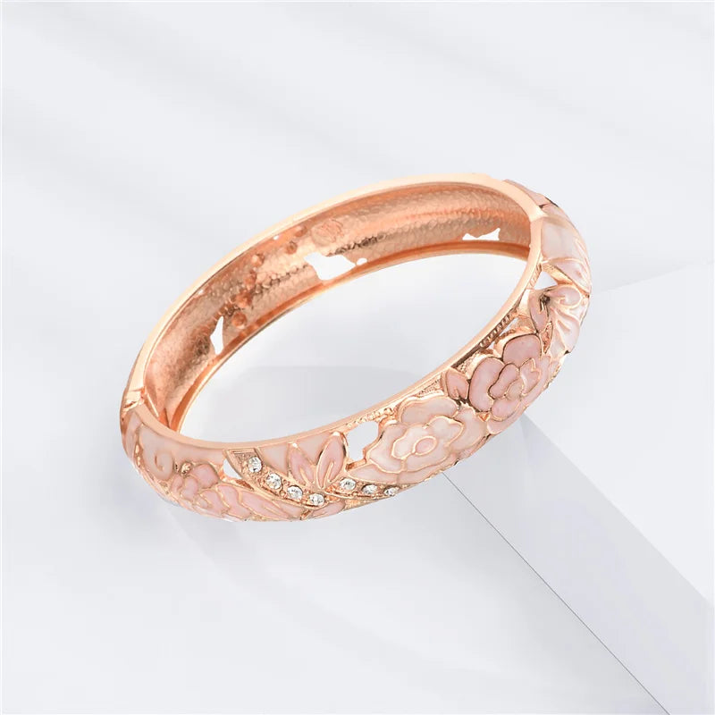 Stylish Cloisonne Double Bangle Set | Elegant Enamel Bracelets for Women