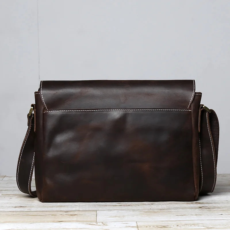 Retro Cowhide Men's Crossbody Bag | Handmade Leather Messenger