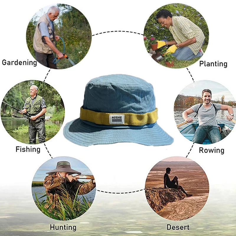 UV Protection Wide Brim Sun Hat | Unisex Fishing & Camping Cap