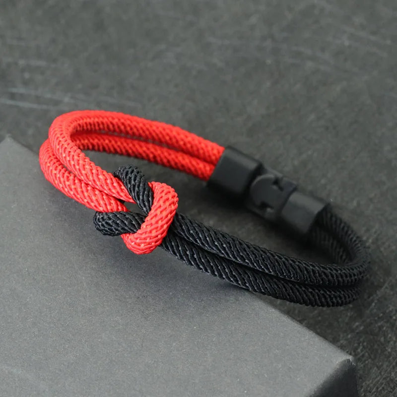 Double Layer Colorblock Rope Bracelet for Men | Trendy Accessory