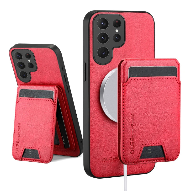 Magnetic Wallet Card Slot Holder Leather Phone Case